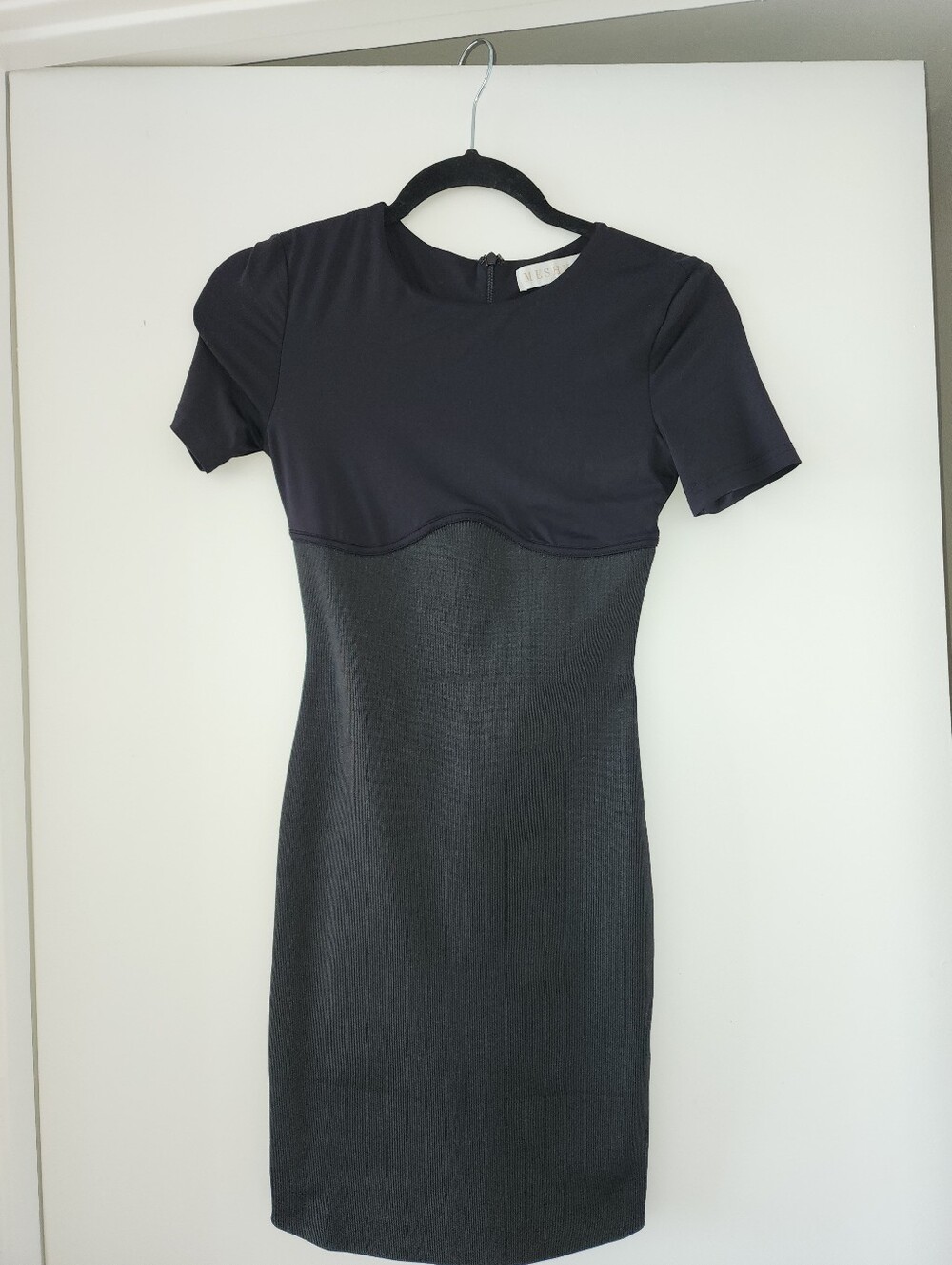 Meshki Black Short-Sleeve Mini Dress